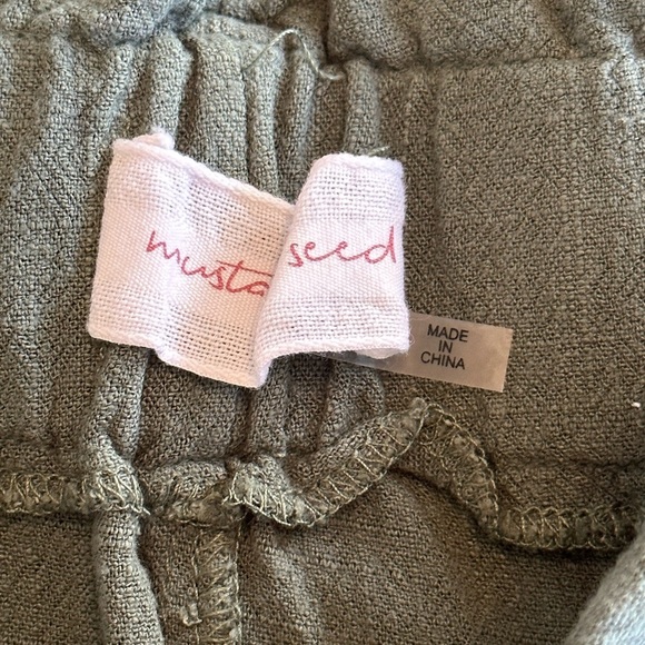 Mustard Seed | Sage Green Paper Bag Waist Faux Wrap Skort with Tie Belt - Picture 4 of 8